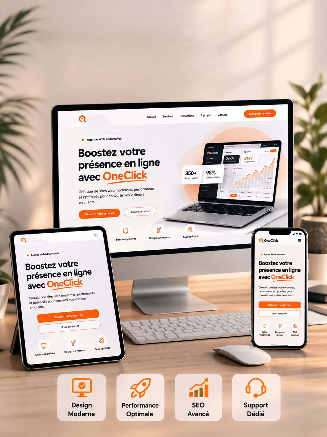 Équipe agence web OneClick Marrakech