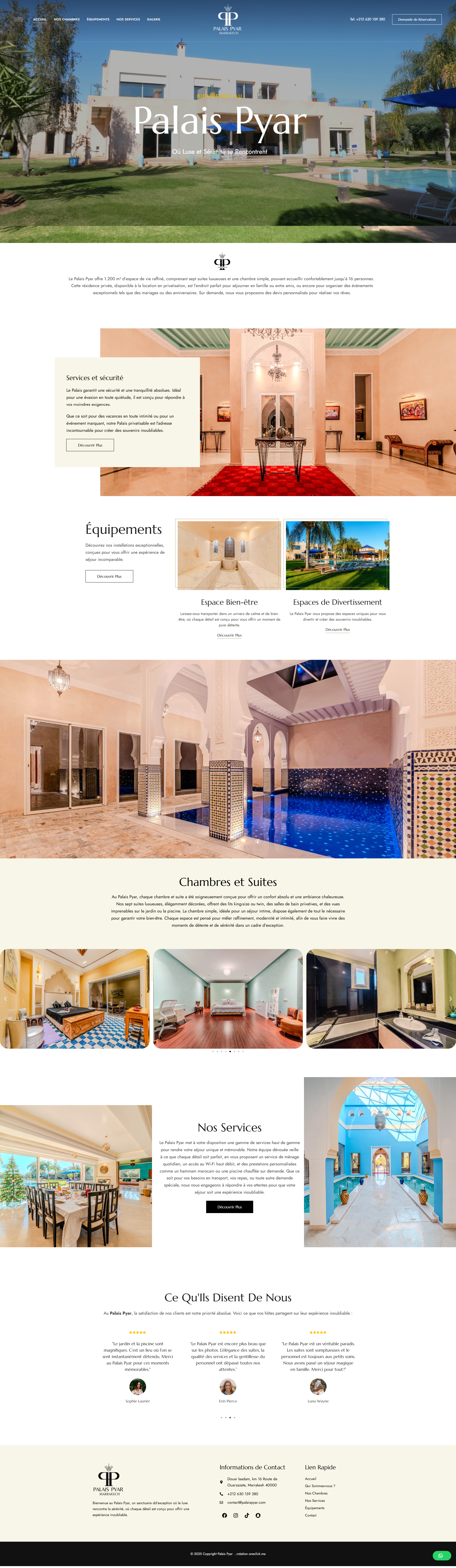 Palais Pyar Marrakech - Site web créé par OneClick